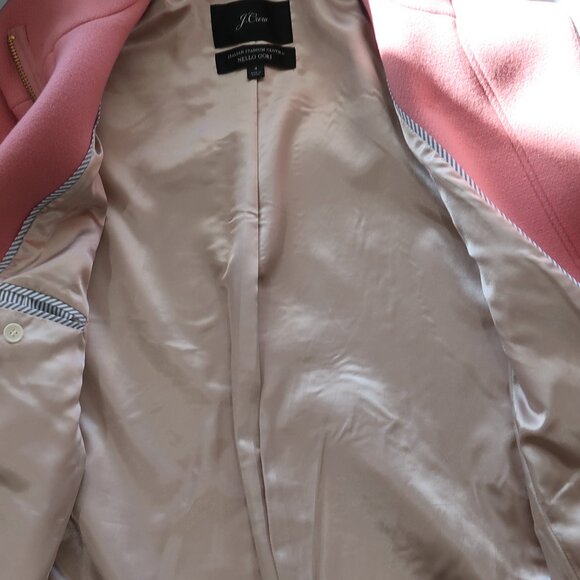J. Crew Women Wool Coat 4 Italian Stadium Cloth Nello Gori Light Pink Cocoon - Picture 5 of 10